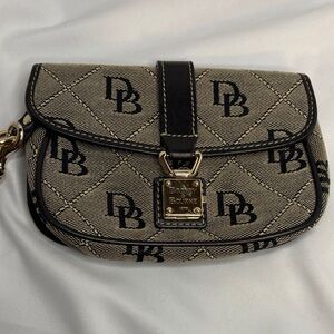 Dooney & Bourke Black and Cream Quilted Clutch